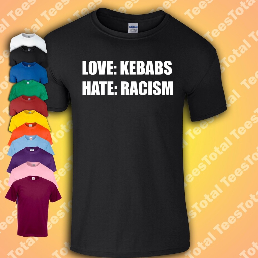 เสื้อยืดMen's & Unisex ออกแบบแบบตลก " Liebe Döner Hass Rassismus" เหมาะสำหรับเป็นของขวัญ