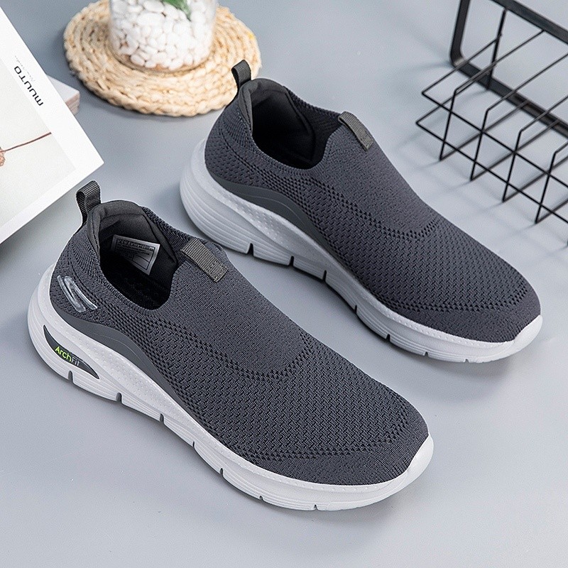 พร้อมสต็อก Skechers_ Arch Fit รองเท้าผ้าใบกันลื่น copy รองเท้าผู้ชายลําลองกลางแจ้งผู้ชาย Lelaki เดิน Kasut Sukan Lelaki 0XZG