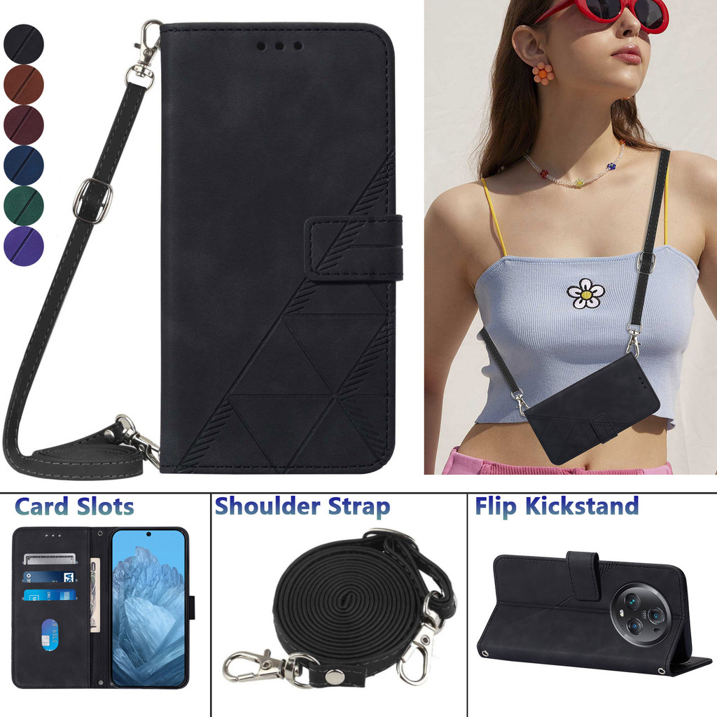 สําหรับhonor Magic 5 6 7 Pro Lite/ Honor 200 Pro Liteสมาร์ท/Honor X8B X7C X6B X6A X5B Plus 4G-5Gกระเป๋าสตางค์หนังพร้อมผู้ถือบัตรป้องกันโทรศัพท์กรณีW/Crossbodyสาย