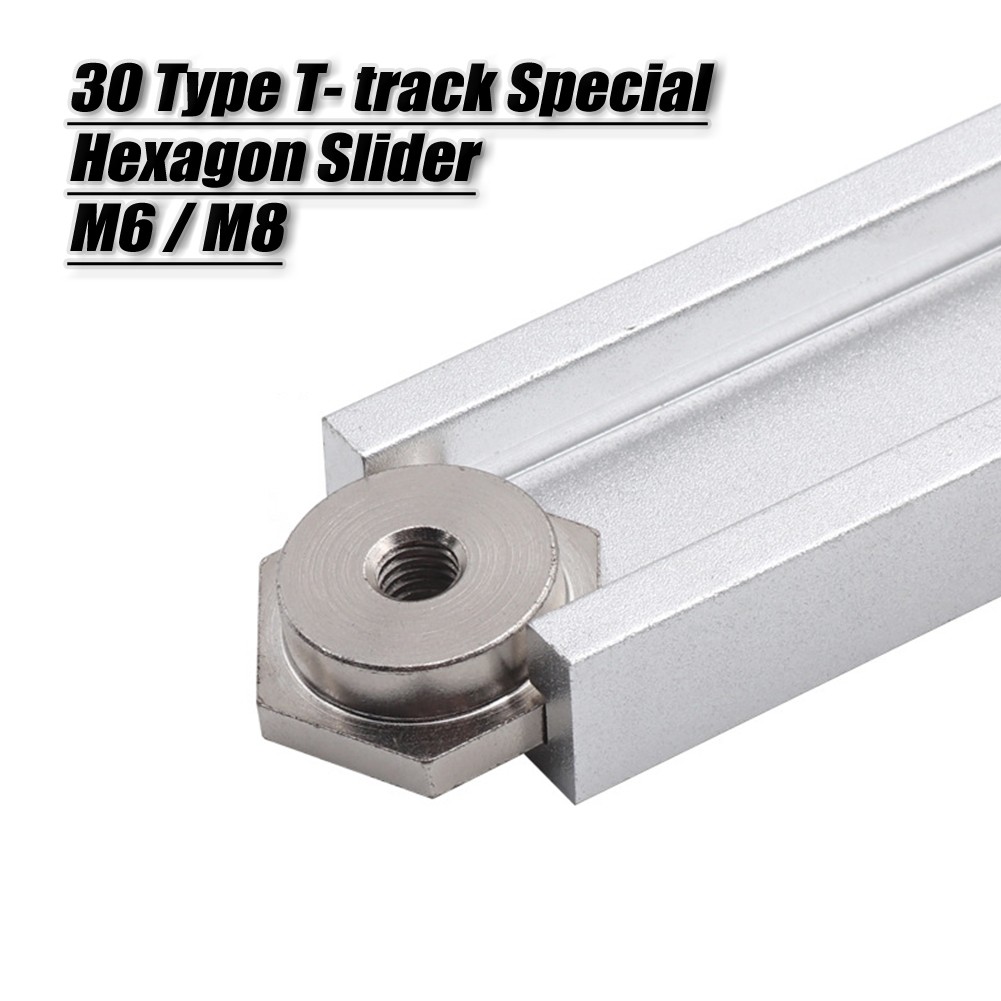 [CH] ตัวเลื่อนหกเหลี่ยม T-slot T-slot M6 M8 30type Track ตัวเลื่อนพิเศษเครื่องมืองานไม้