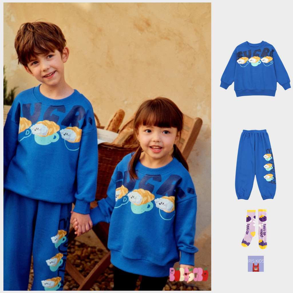 「สินค้าลิขสิทธิ์แท้」IRIS KIDS bebe pre-spring series 25ss l IKS24015-IKP24015-IKS076 Puppy Cream Bread เสื้อผ้าเด็ก