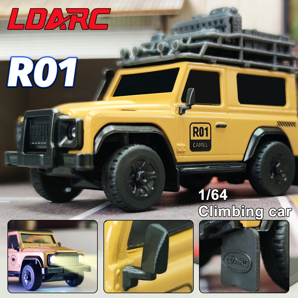 LDARC R01 1/64 MINI RC จําลองไฟฟ้ารีโมทคอนโทรลรุ่นรถโต๊ะ Crawler รถ RTR 2.4GHz ผู้ใหญ่ของเล่นเด็ก