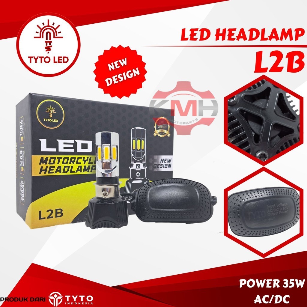 Tyto Led L2B ไฟหน้ารถจักรยานยนต์ Hid 6 ด้าน H4 H6 35W สีขาวเหลือง