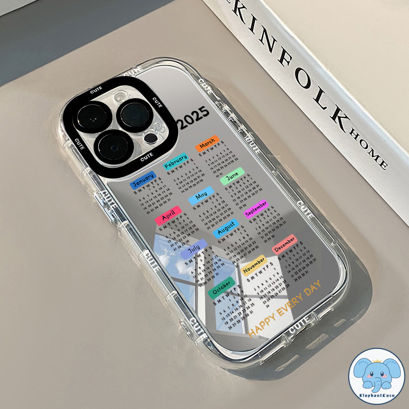 แฟชั่นสร้างสรรค์ปฏิทินเข้ากันได้เคสไอโฟน 11 16 XR 15 13 12 14 Pro Max 7 8 16 Plus XS X Max SE 2020 กระจกแต่งหน้าเคส
