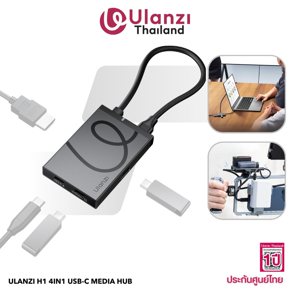 Ulanzi H1 4in1 USB-C Media Hub ฮับมีเดียอเนกประสงค์ รองรับความละเอียด รองรับ iP/ Android