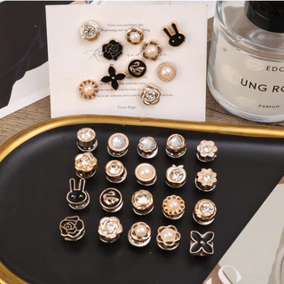 10ชิ้นปุ่มเข็มกลัด-ปิดคอตกแต่ง-เข็มกลัดป้องกันแสงสิ่งประดิษฐ์หมุดที่มองไม่เห็น-เสื้อเสื้อกันหนาวเสื้อผ้าอุปกรณ์เสริม