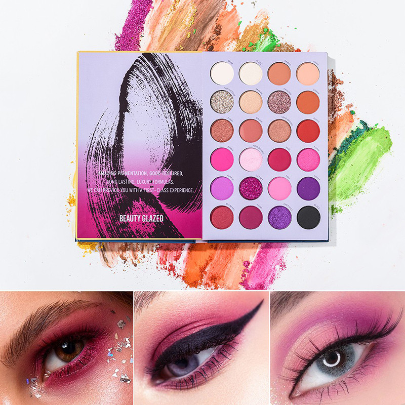 72 สี 4 หน้าหนังสือรูปร่าง Matte Eyeshadow Palette Glitter Contour Pressed Brown Powder Pigment Highlighter แต่งหน้าสําหรับ Face