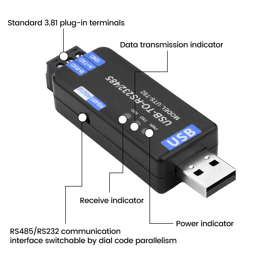 โมดูลสื่อสาร USB เป็น RS485/RS232 โมดูลการสื่อสาร Serial รูปที่ 4