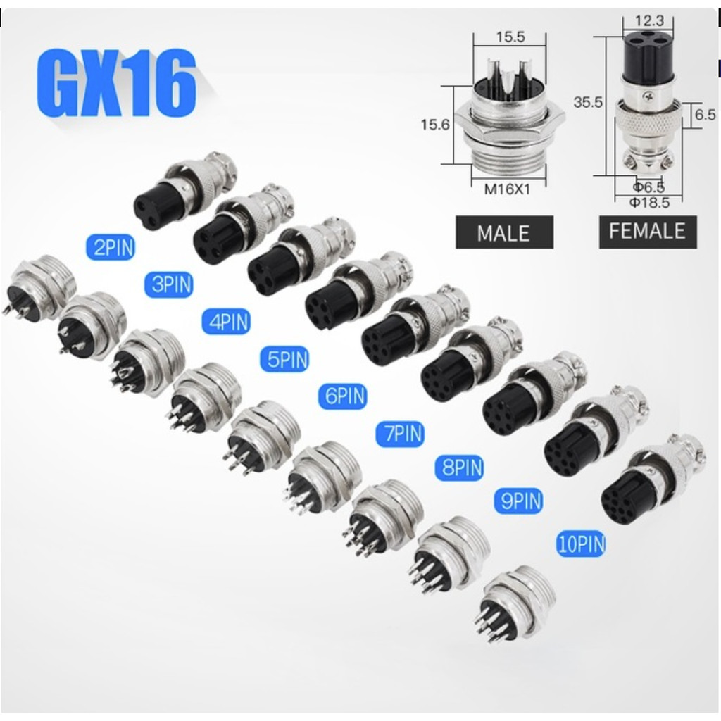 1 คู่ GX16-2/3/4/5/6/7/8/9/10 Pin ชายหญิง 16 มม.M16 GX16 Circular Aviation Connector Socket Plug โลหะใหม่