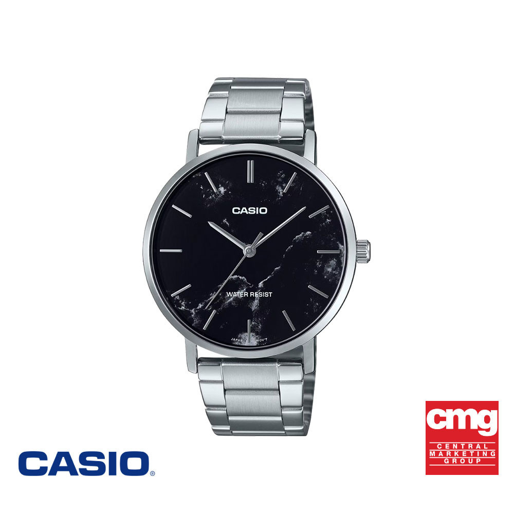 CASIO นาฬิกาข้อมือ CASIO รุ่น MTP-VT01DM-1AUDF สายสเตนเลส สีดำ