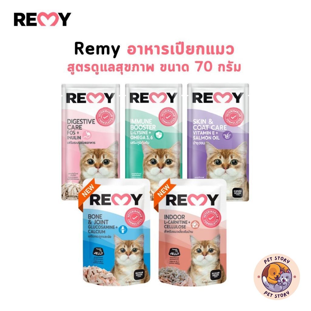 Remy อาหารเปียกแมว สูตรดูแลสุขภาพ ไม่เติมเกลือ ขนาด 70 กรัม