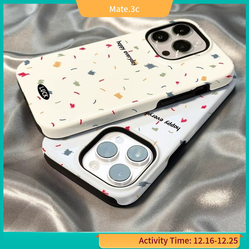 Two-in-one เคสโทรศัพท์มือถือ ลายกราฟฟิตี้ เรียบง่าย หลากสี สําหรับ iPhone15promax 14 13 12 11 xs V3R8