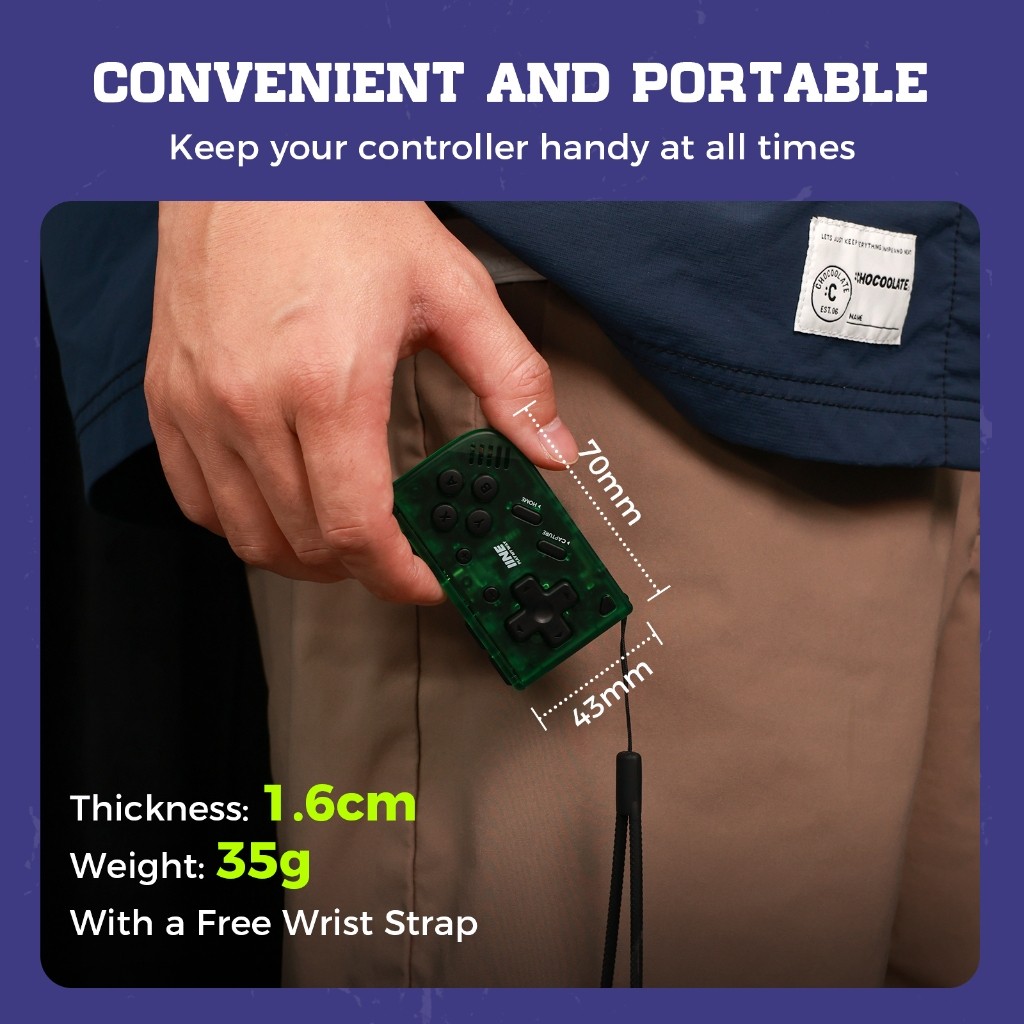 Iine Mini Retro Ananke controller/ ฟังก์ชั่นเทอร์โบและจอยสติ๊กแบบถอดเปลี่ยนได้และคอนโทรลเลอร์ D-pad และหลายแพลตฟอร์มและปุ่ม ZL และ ZR - รูปที่ 2