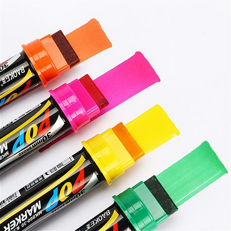 Baoke 30 มม.POP Marker ปากกามือวาด Graffiti เฉพาะปากกาสามารถเพิ่มหมึกโปสเตอร์ปากกาโฆษณาปากกาหน้าจออิเล็กทรอนิกส์ภาพวาด