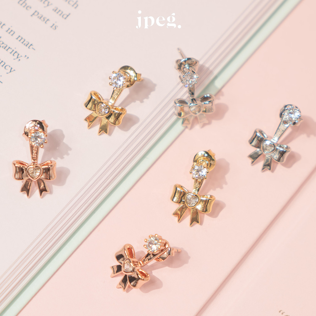 JPEG - Bow In Love Earring ต่างหูโบว์ ใส่ได้ 2 แบบ 🎀✨
