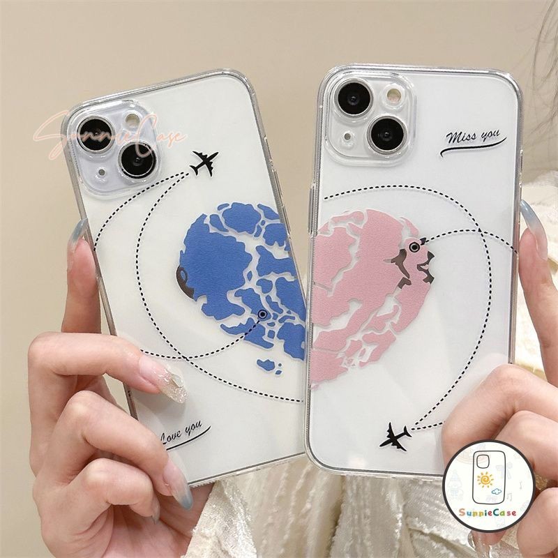 ความรัก เคสคู่ เคสไอโฟน16 โปร่งใส สำหรับ IPhone 11 15 12 13 16 14 Pro Max 8Plus 7 Plus X XS XR Max 7 8 Plus SE 2020 เคส