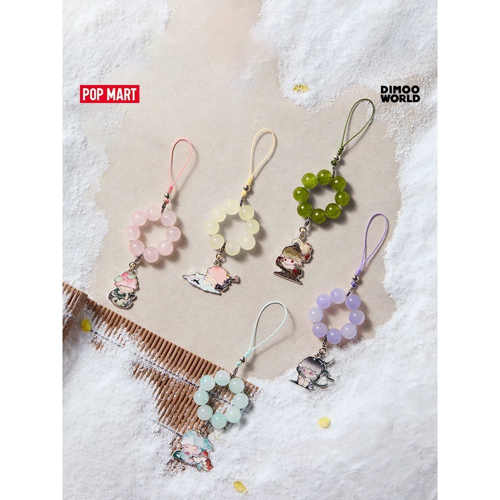 P POPMART POPMART DIMOO One Fengyue Series จี้ลูกปัด Mystery Box สร้อยข้อมือแผ่นเล่นผู้ชายผู้หญิง Decompression