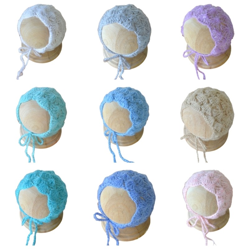 WIT ถักมือ Mohair หมวกสําหรับเด็กทารก Studio Photoshoots Cosy และยืด Bonnet