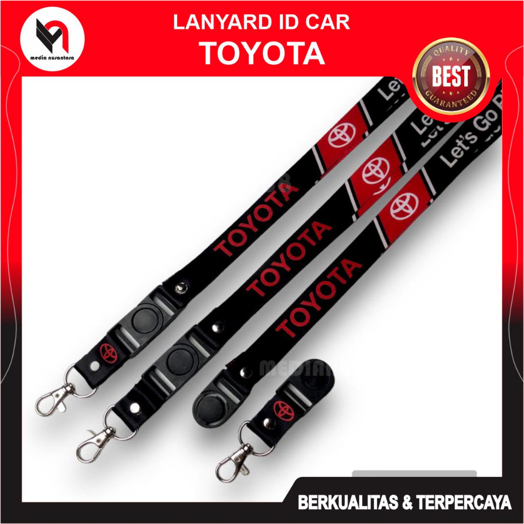 GANTUNGAN TOYOTA สายรัดเชือกเส้นเล็กบัตรประจําตัวการพิมพ์สีเต็มรูปแบบ