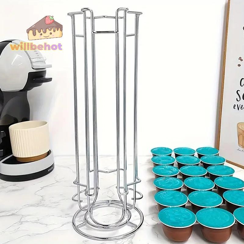 [WillbehotT] Coffee Capsule Display Rack Rotatable Storage Stand 24-Cup Storage Rack Anti-Slip ด้านล่างสําหรับแคปซูลเครื่องมือกาแฟ [ใหม่]