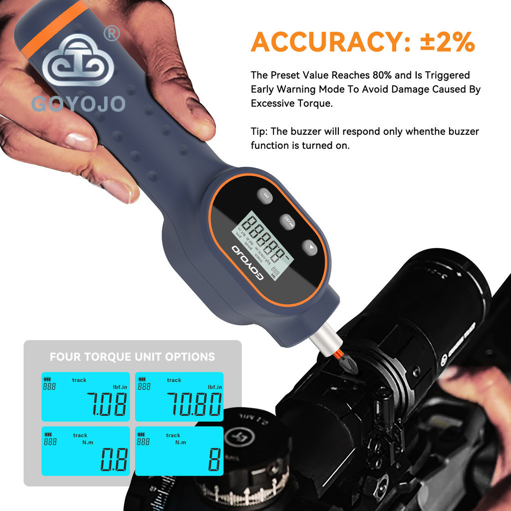ชุดไขควงแรงบิดดิจิตอล 7.08-70.8 in-lb, 1/4 ความแม่นยําสูงปรับแรงบิดไม่ลื่นจับสว่านแม่เหล็ก