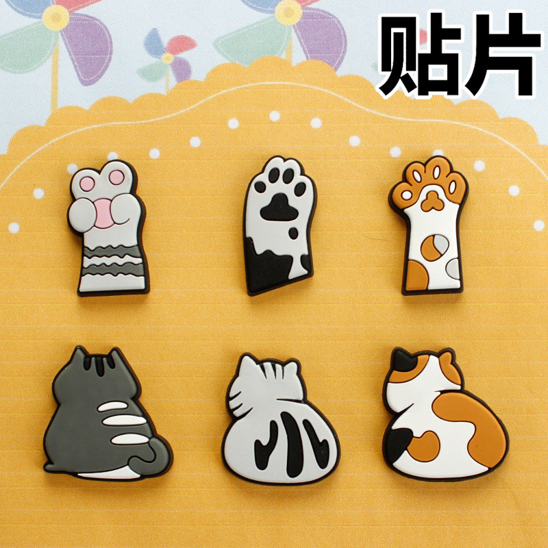 น่ารัก Kitty designks Jibbits DIY เครื่องประดับรองเท้า Charms ขิงแมวออกแบบสีชมพู Claw jibits สําหรับเด็กรองเท้าอุปกรณ์เสริม