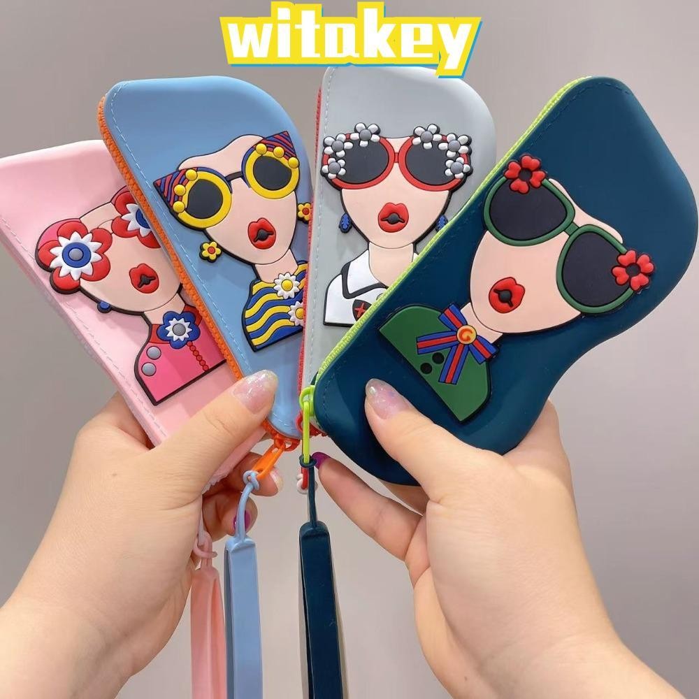 กระเป๋าแว่นตา WITAKEY, กันน้ํากันฝุ่นสินค้าขนาดเล็ก, กระเป๋าใส่เหรียญมัลติฟังก์ชั่นซิลิโคน
