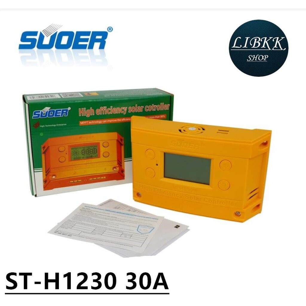 Suoer(ซูเออร์) Suoer MPPT ST-H1230 Charge Controller 30A 12V/24V Solar System Battery Charge Controller 30A ST-H1230