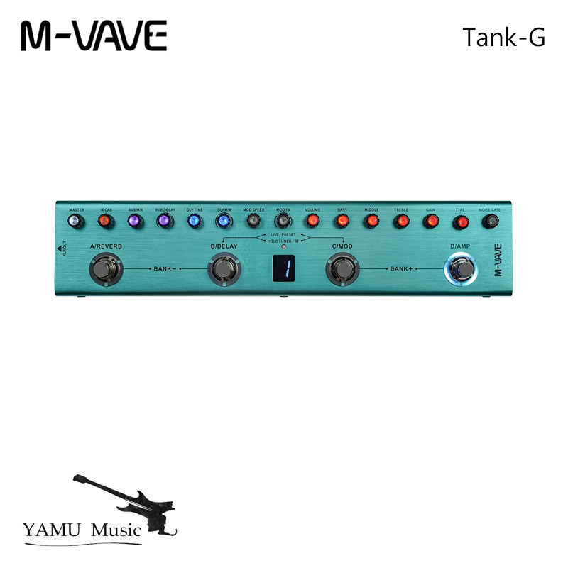 M-vave Tank-G V2 กีตาร์ Multi-Effects Pedal ชาร์จ 36 ชุด 9 ช่อง Preamp 8 IR Cab Slots 3Modulation/De