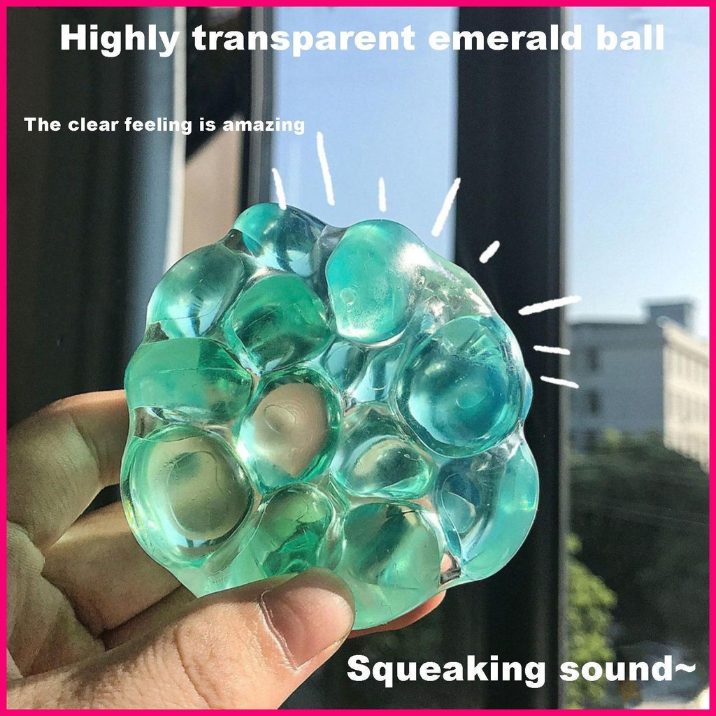 บีบคริสตัลของเล่นลูกบอลบรรเทาความเครียด Vibrant Fidget Squeeze Ball แบบพกพา Fidget Squish ของเล่น decfeyeth