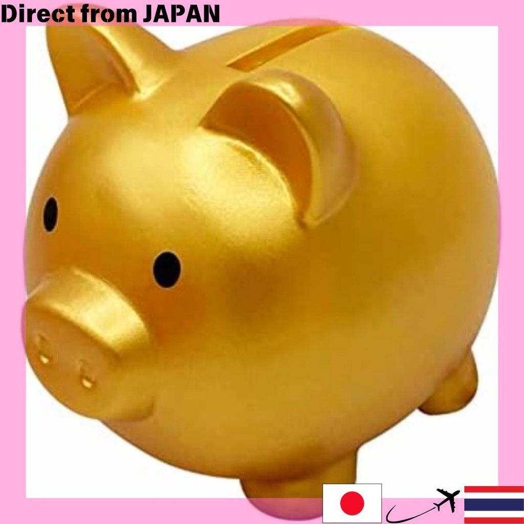 【Direct from Japan】กระปุกออมสิน หมู เหรียญ 500 เยน เด็ก หมู ไม่แตก ของขวัญ ริมิน่า (เล็ก สีทอง)