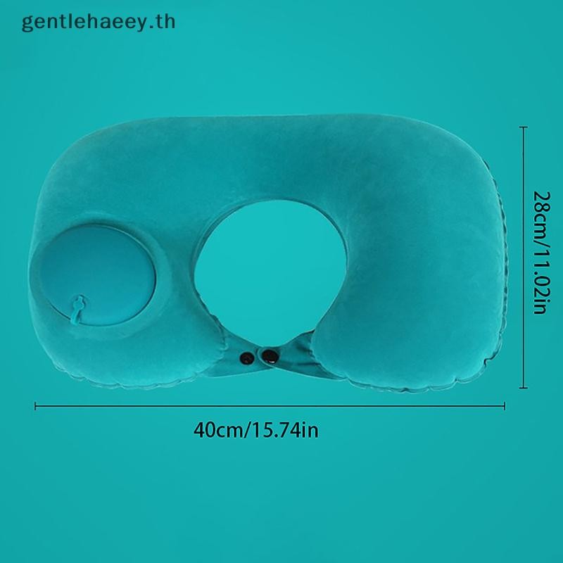 Gg U-Shaped Inflatable Travel หมอนแบบพกพา Air หมอนรองคอเบาะรองนอนสบายกดเพื่อพองหมอน TH