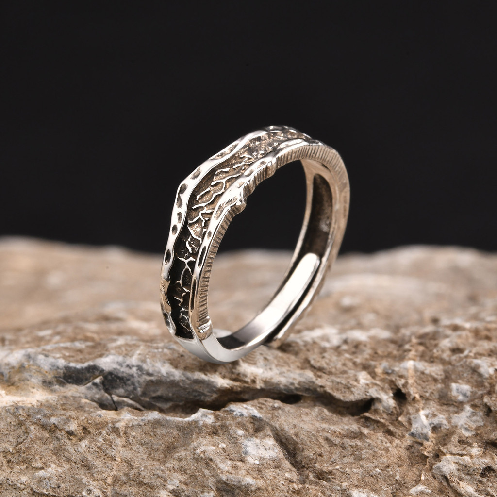 Vnox Retro Classic แหวนเปิดปรับได้สําหรับผู้ชาย, แหวน Pock Hiphop ของขวัญวันเกิดวันวาเลนไทน์