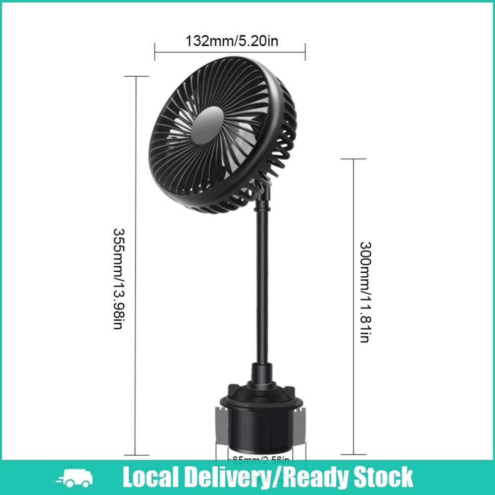 [จัดส่งในพื้นที่] พัดลมตั้งรถยนต์ USB พกพา ตั้งแก้วน้ำ หมุน 360° ระบายความร้อนอัตโนมัติ 3 ระดับความเร็ว เงียบ สำหรับรถยนต์ รถตู้ - รูปที่ 2