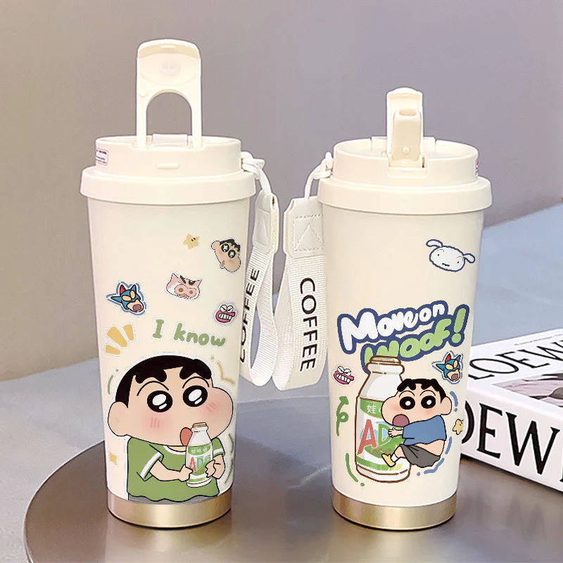 กระติกน้ำ Crayon Shin-chan พกพาสะดวก ความจุใหญ่ เก็บความเย็นได้นาน 2 ช่องจิบ เหมาะสำหรับนักเรียน ผู้หญิง ดื่มกาแฟ thumbnail 3