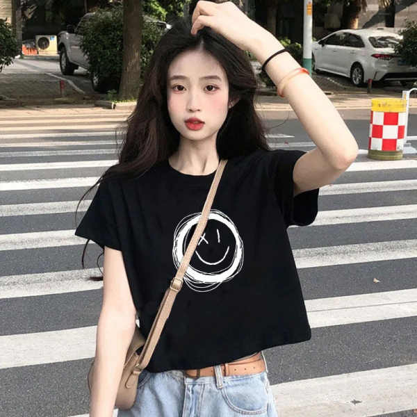 aimer เสื้อยืด riley เสื้อยืด ผ้าฝ้ายแท้ฤดูร้อนสไตล์ใหม่การออกแบบรู้สึกซอกด้านหน้าไหล่สั้นเสื้อยืดนั