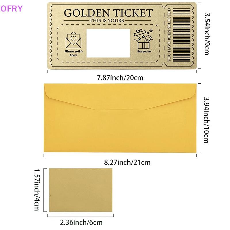 OF การ์ดขูด Raffle Gift Scratch Off Ticket Golden Ticket Surprise Concert Ticket Party Favor With En