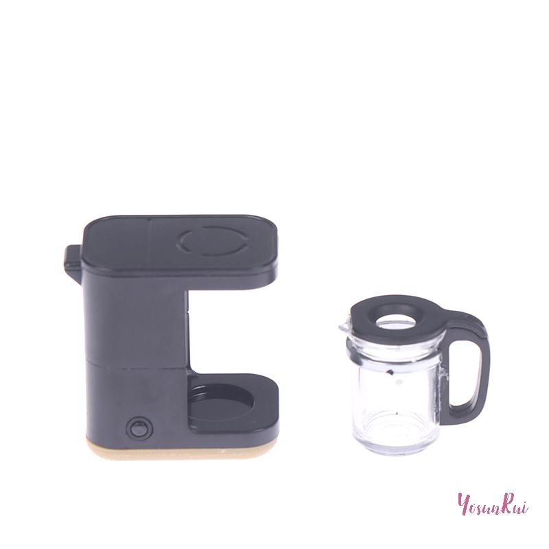 YosunRui] 1:12 Dollhouse Miniature Coffeemaker Kitchen Coffee Machine Coffee Pot Doll ใหม่