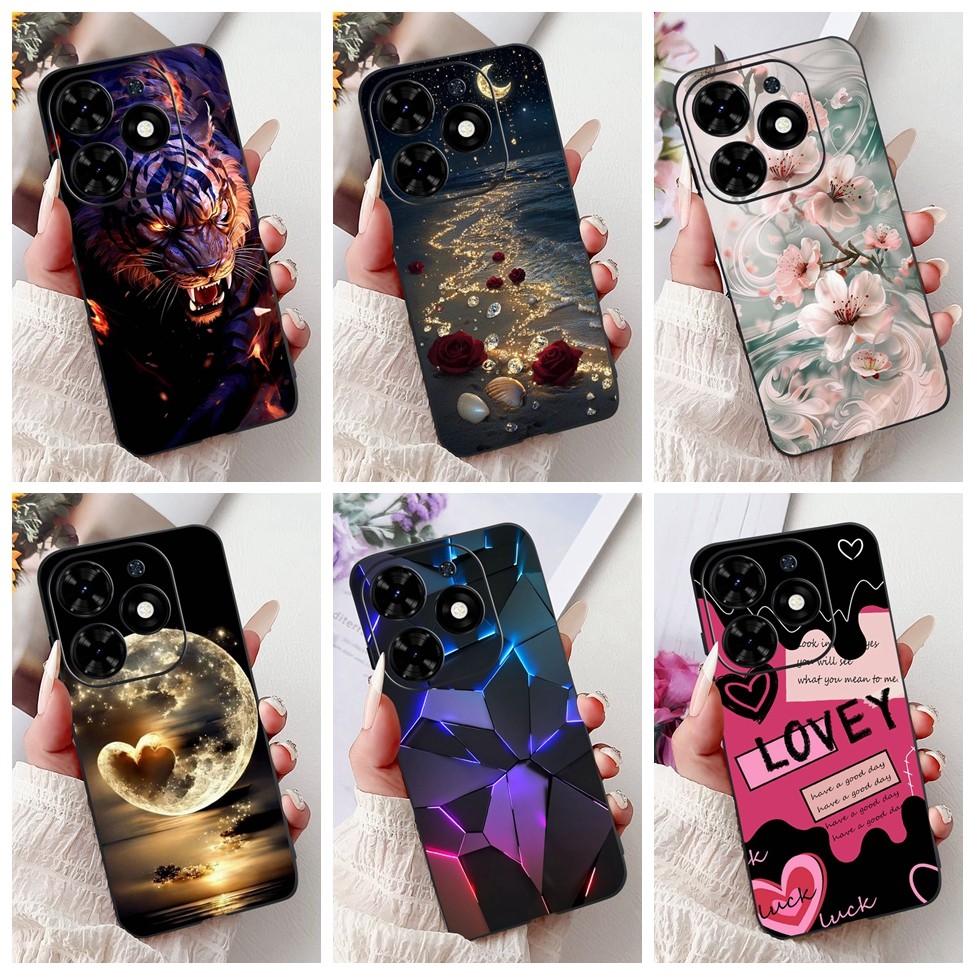 Techno Spark Go 2024 BG6 ฝาหลัง Tecno Spark Go 2024 กรณีผีเสื้อหรูหรารักแฟชั่นดอกไม้ Cool หล่อ Lion 