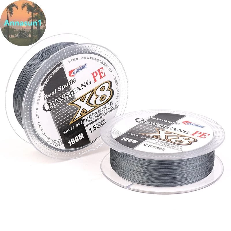 Annasun 100M 8 Strands PE สายตกปลา Multifilament สายตกปลาที่แข็งแกร่ง Travel Sea/Stream สายตกปลา TH