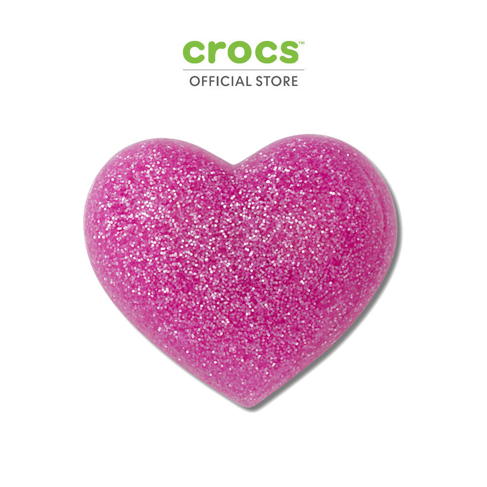 CROCS ตัวติดรองเท้า JIBBITZ™ 3D DARK PINK GLITTER HEART รุ่น 10014402