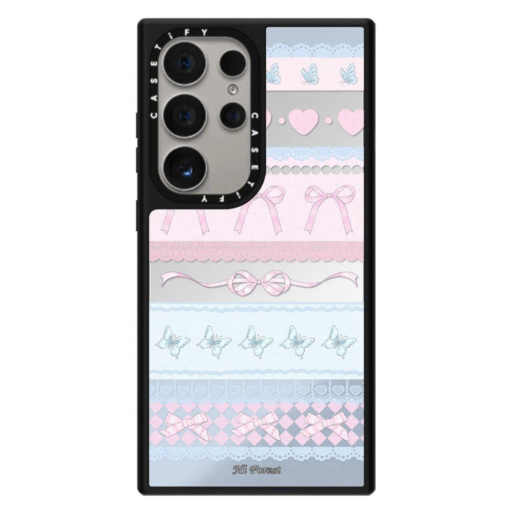 Forest Morning Post Bowknot Mirror Case สําหรับ Samsung S25 24 23 UItra S25 24 23 Plus กันกระแทกป้องกัน Hard Casing - รูปที่ 4