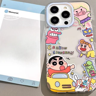 เคสคู่แฟน เคสไอโฟน13 สำหรับ IPhone 17 16 11 13 12 15 14 Pro Max X XR XS Max 8 Plus SE เคส ชินจัง TPU โปร่งใส เคสโทรศัพท์