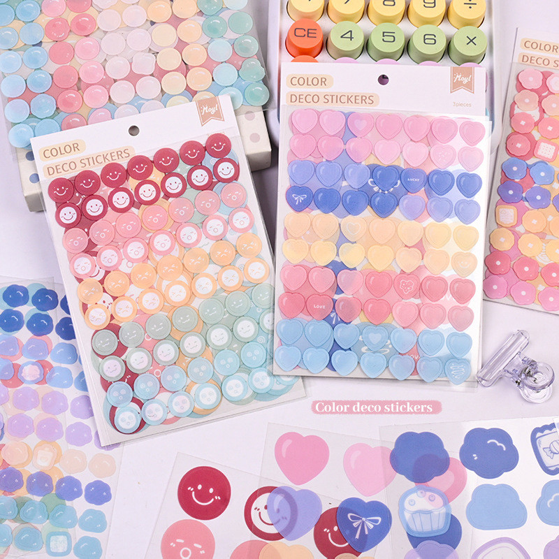 3 แผ่น Creative Starburst Series สติ๊กเกอร์ PET รูปทรงต่างๆ ตกแต่ง DIY วัสดุ Decals