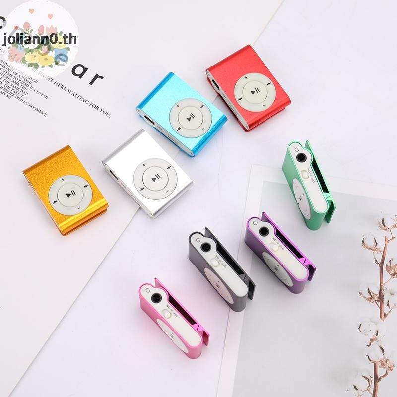 Joliann0 USB แบบพกพา MP3 เครื่องเล่นเพลงคลิปรองรับ 32GB Micro TF Card หูฟัง th