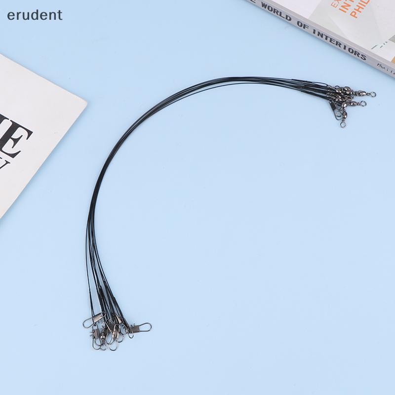 Erudent 10 ชิ้น 10/15/20/25/30 เซนติเมตร Anti-bite ลวดเหล็ก Leash Lure Fishhook Line Trace ผู้นําลวดหมุนตกปลา Lure อุปกรณ์เสริมใหม่