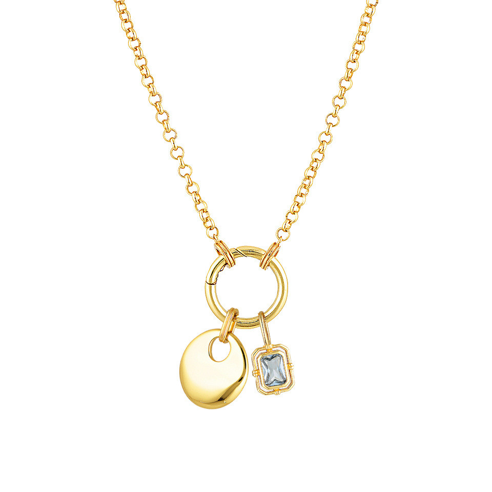 DIY จี้สร้อยคอสำหรับผู้หญิงไทเทเนียมเหล็กสูญญากาศชุบทองแท้18พันในเตาโอ้อวดบุคลิกภาพกระดูกไหปลาร้าโซ่ - รูปที่ 2