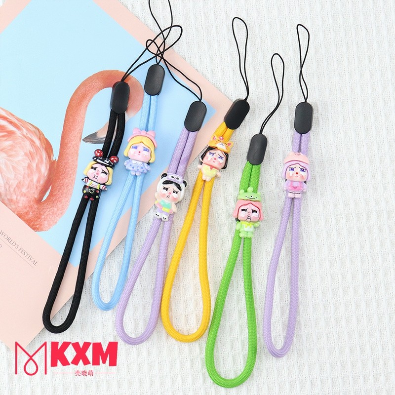 GS12B01 INS Style Black Brown Mobile Phone Strap Anti-lost Lanyard Chain Hanging Cord Universal Adjustable Phone Lanyard