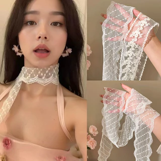 COD-ส่งเร็วจากไทย🎀สร้อยคอลูกไม้ผ้าตาข่าย chokerหวาน Insสไตล์เกาหลี ผู้หญิงที่ เครื่องประดับแฟชั่น -Tender