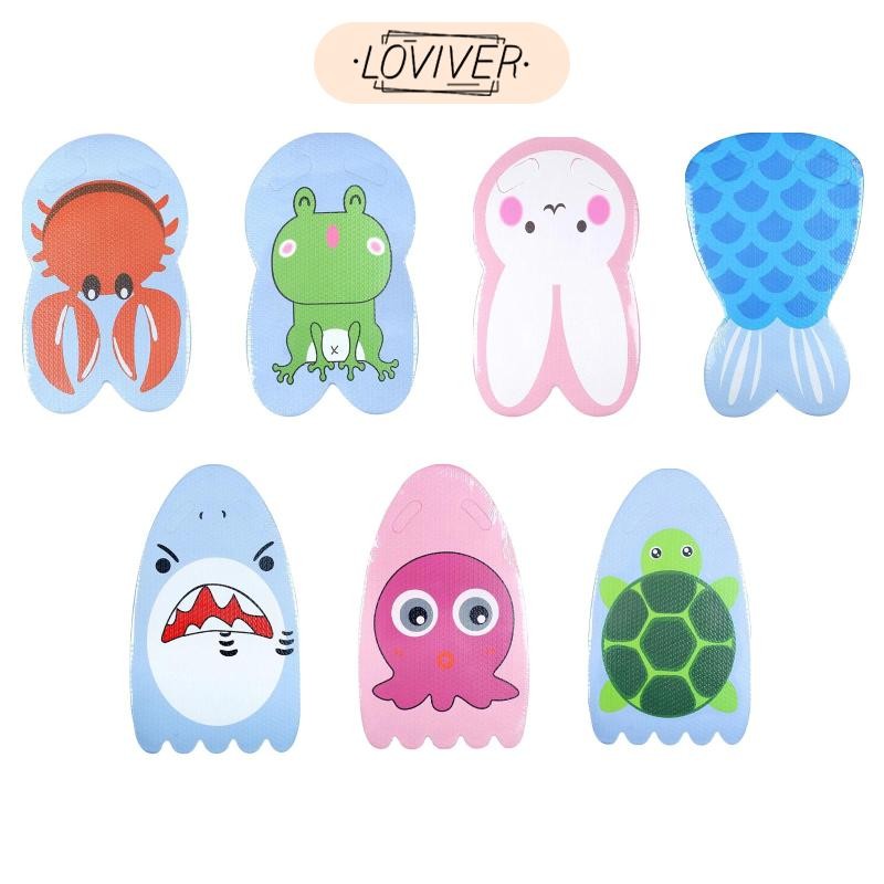 [LOVIVER] Swim Kickboard สําหรับเด็กการ์ตูนว่ายน้ําการฝึกอบรมเกียร์สองด้ามจับกระดานว่ายน้ํา